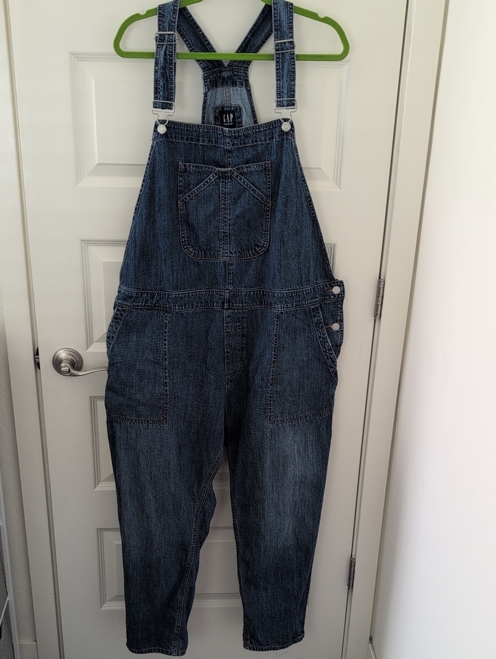 GAP Denim Overalls Crop Slouch Fit Medium Indigo Size XXL